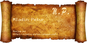 Mladin Petur névjegykártya